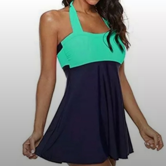 NWOT Tummy Control Halter Swim Dress/Swimsuit - Picture 2 of 4